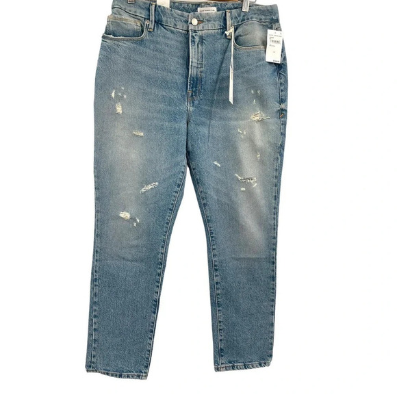 Good American Jeans Woman’s size 10/30 Indigo Good Classic Distressed - Picture 2 of 10